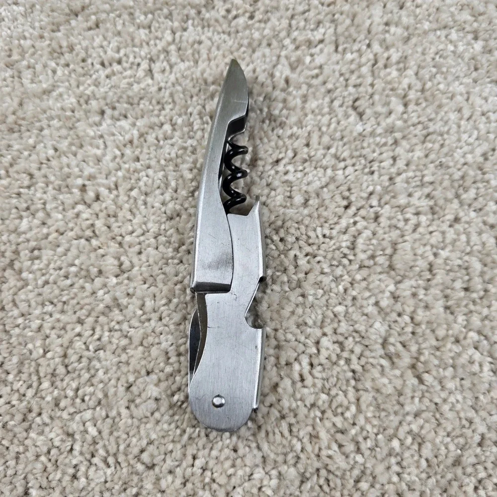 Pulltap's‎ Wine Opener Silver Vintage Pullplus Double Hinge Waiters Corkscrew